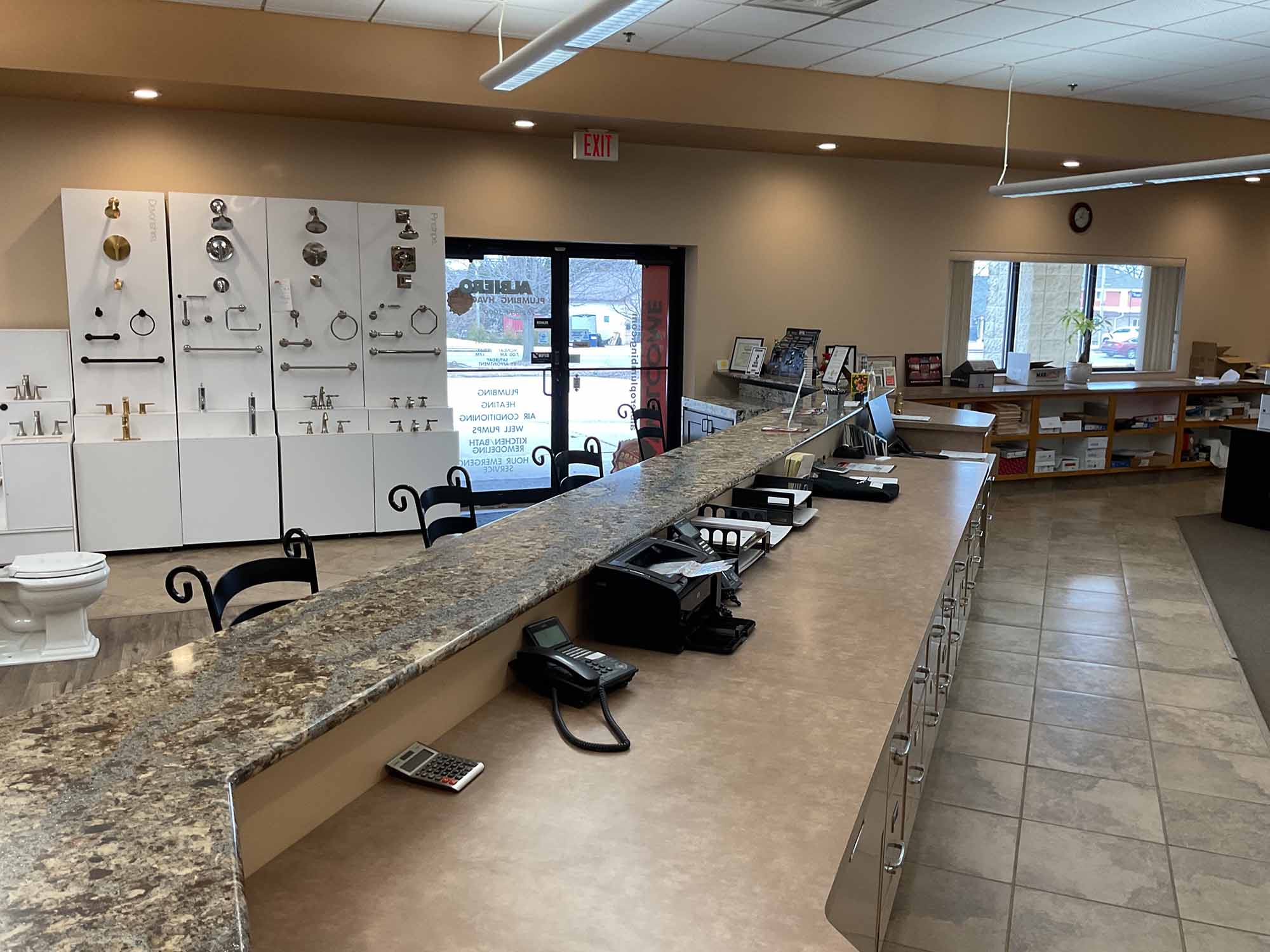 Albiero showroom hardware/faucet display wall